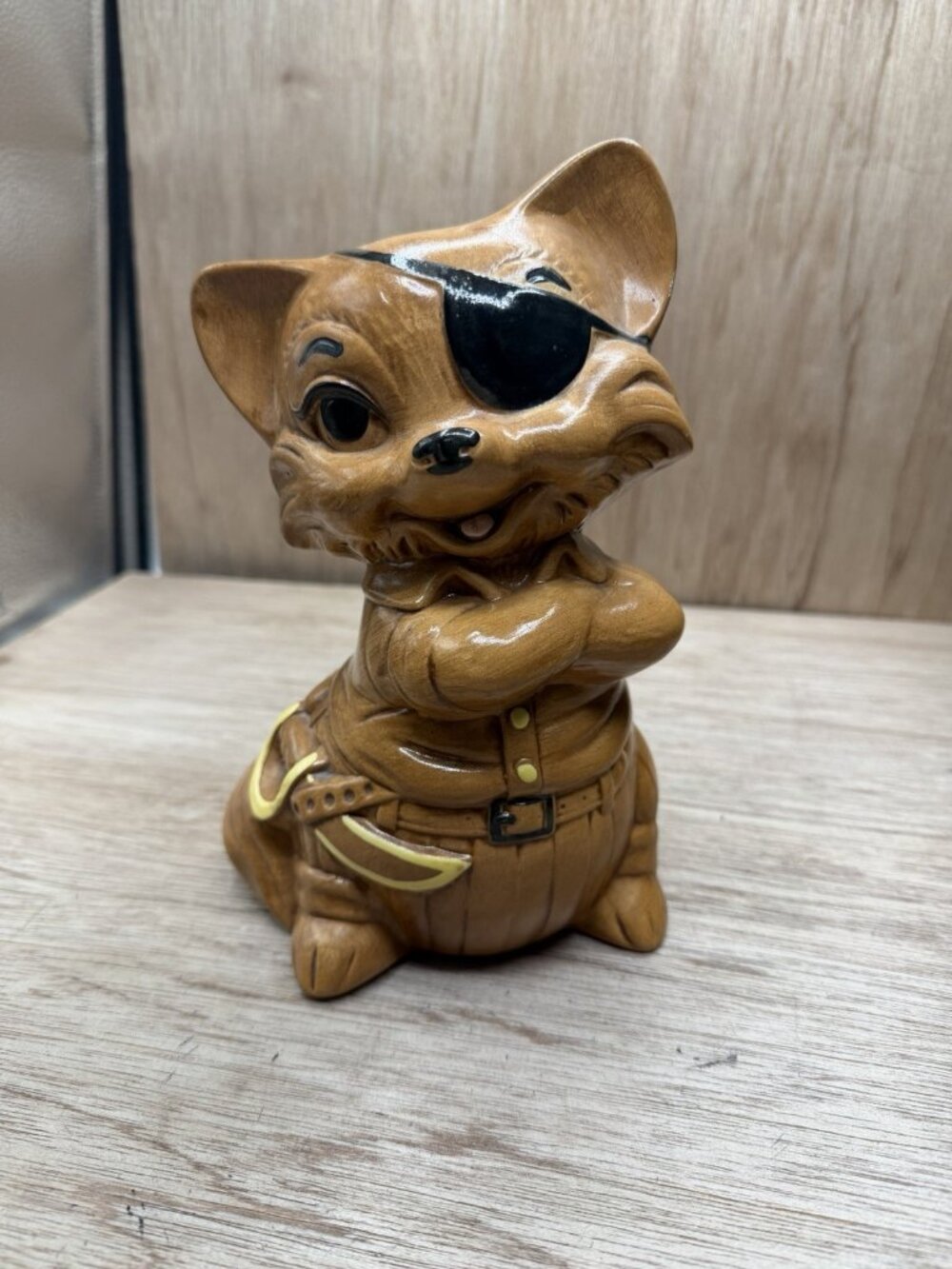 Twin Winton Coin Bank Fox Pirate Vintage 1963 Chipped
